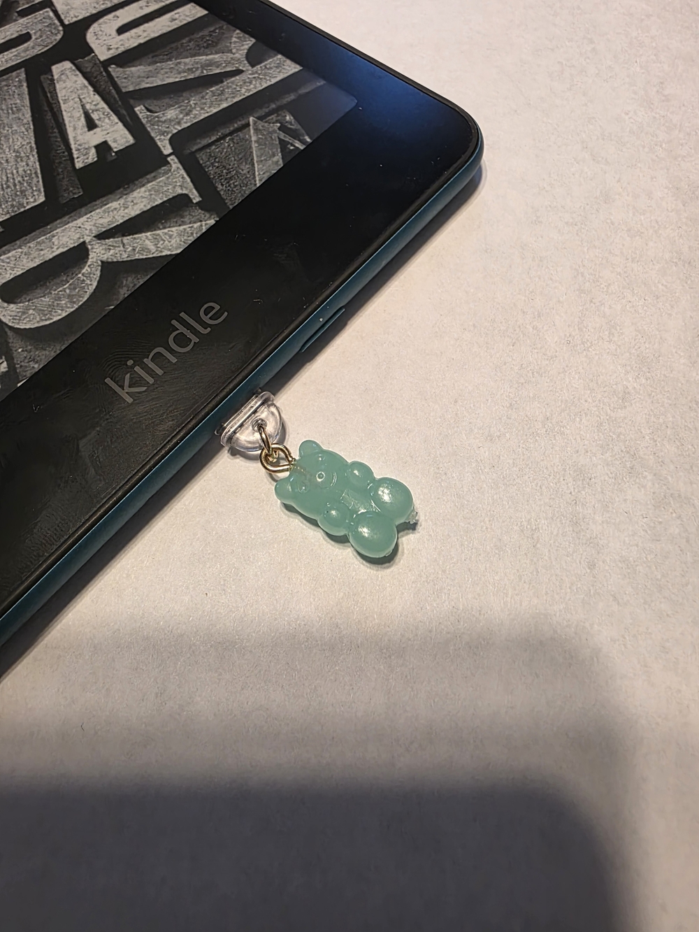 Dust Plug Charm- Teal Gummy bear